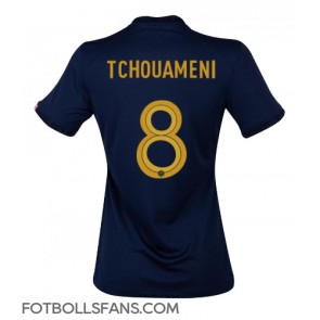Frankrike Aurelien Tchouameni #8 Replika Hemmatröja Damer VM 2022 Kortärmad